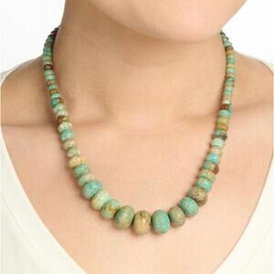 NIB Jay King Mine Finds Turquoise Bead Necklace Sterling Silver 17” HSN Western